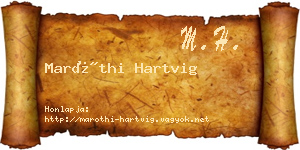 Maróthi Hartvig névjegykártya